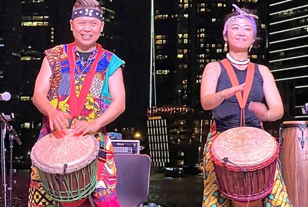 Kelvin Kew and Bing on the Djembe